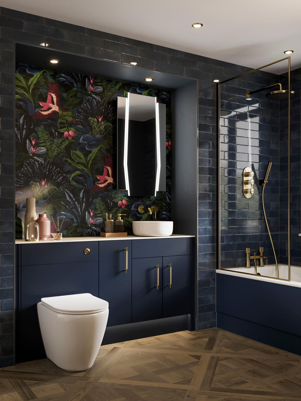 a bathroom with a mirror and sink