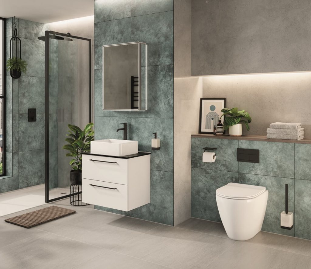 a bathroom with a sink and toilet