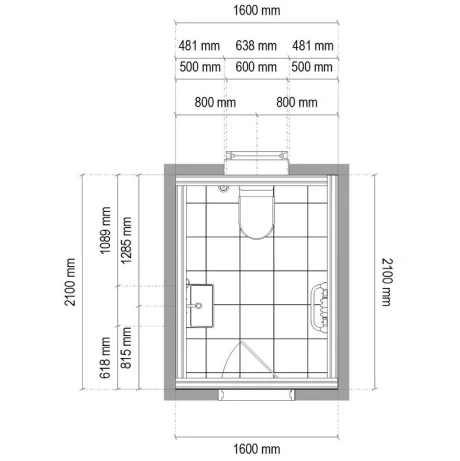 a blueprint of a downstairs wc.