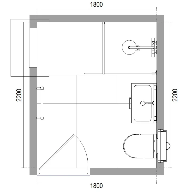 a drawing of a bathroom