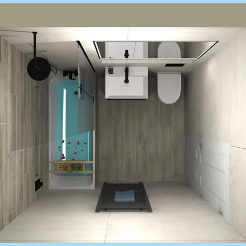 a bathroom with a tub and a shower