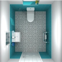 white and green toilet and sink