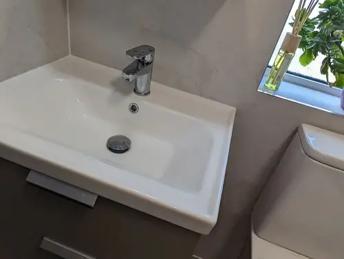 a sink in a bathroom